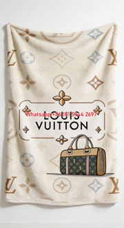 Classic Monogram LV Flannel Throw Blanket 417